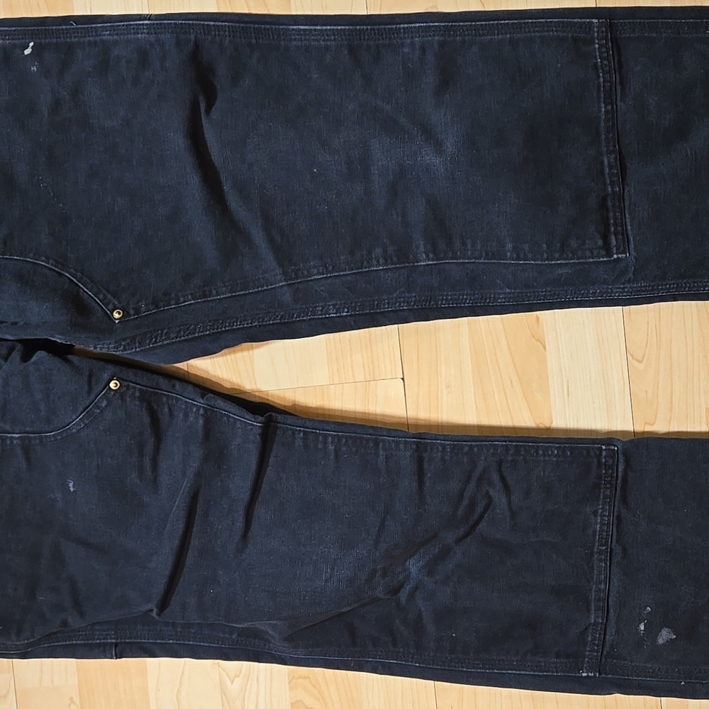 Vtg Carhartt Helmets to Hardhats Double Knee Black Work Pants B01-BLK 36x36 - Picture 8 of 16
